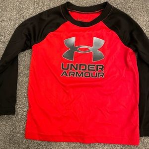 Under Armour red long sleeve- Gently used 3T